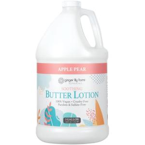 Ginger Lily Farms Botanicals Soothing Butter Lotion for Dry Skin, 100% Vegan & Cruelty-Free, Vanilla Sugar Bliss Scent, 1 Gallon (128 fl oz) Refill(Apple Pear)