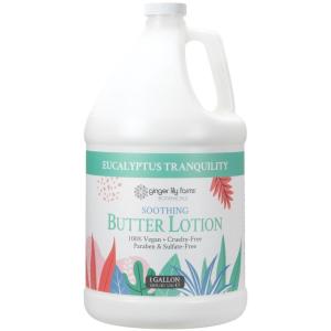 Ginger Lily Farms Botanicals Soothing Butter Lotion for Dry Skin, 100% Vegan & Cruelty-Free, Vanilla Sugar Bliss Scent, 1 Gallon (128 fl oz) Refill(Eucalyptus Tranquility)