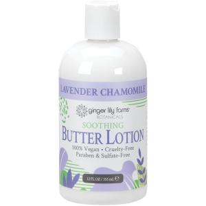 Ginger Lily Farms Botanicals Soothing Butter Lotion for Dry Skin, 100% Vegan & Cruelty-Free, Vanilla Sugar Bliss Scent, 1 Gallon (128 fl oz) Refill(Lavender Chamomile)