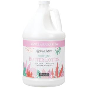 Ginger Lily Farms Botanicals Soothing Butter Lotion for Dry Skin, 100% Vegan & Cruelty-Free, Vanilla Sugar Bliss Scent, 1 Gallon (128 fl oz) Refill(Vanilla Sugar Bliss)