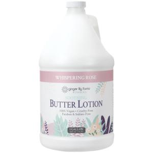 Ginger Lily Farms Botanicals Soothing Butter Lotion for Dry Skin, 100% Vegan & Cruelty-Free, Vanilla Sugar Bliss Scent, 1 Gallon (128 fl oz) Refill(Whispering Rose)