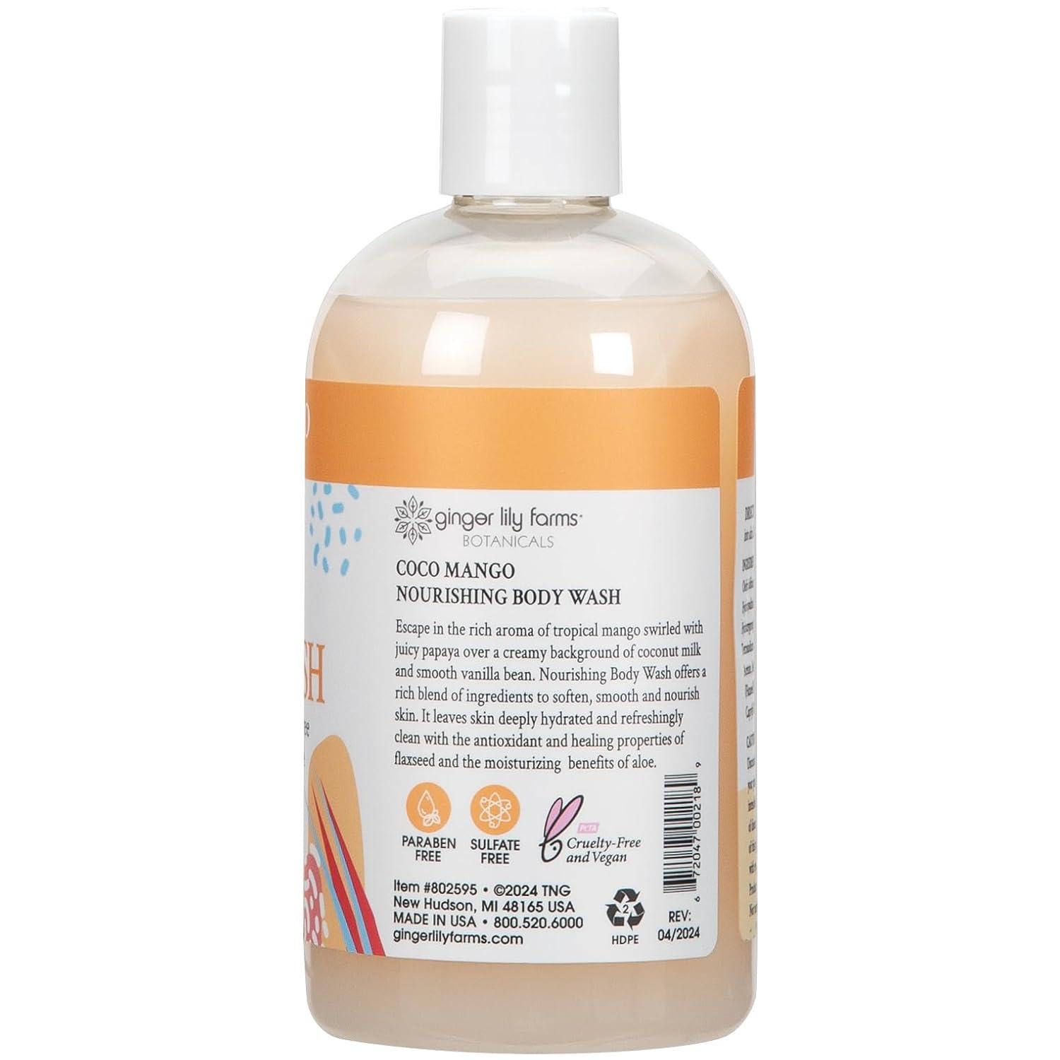 imageGinger Lily Farms Botanicals Nourishing Body Wash Eucalyptus Tranquility 100 Vegan amp CrueltyFree 1 Gallon Pack of 4Coco Mango