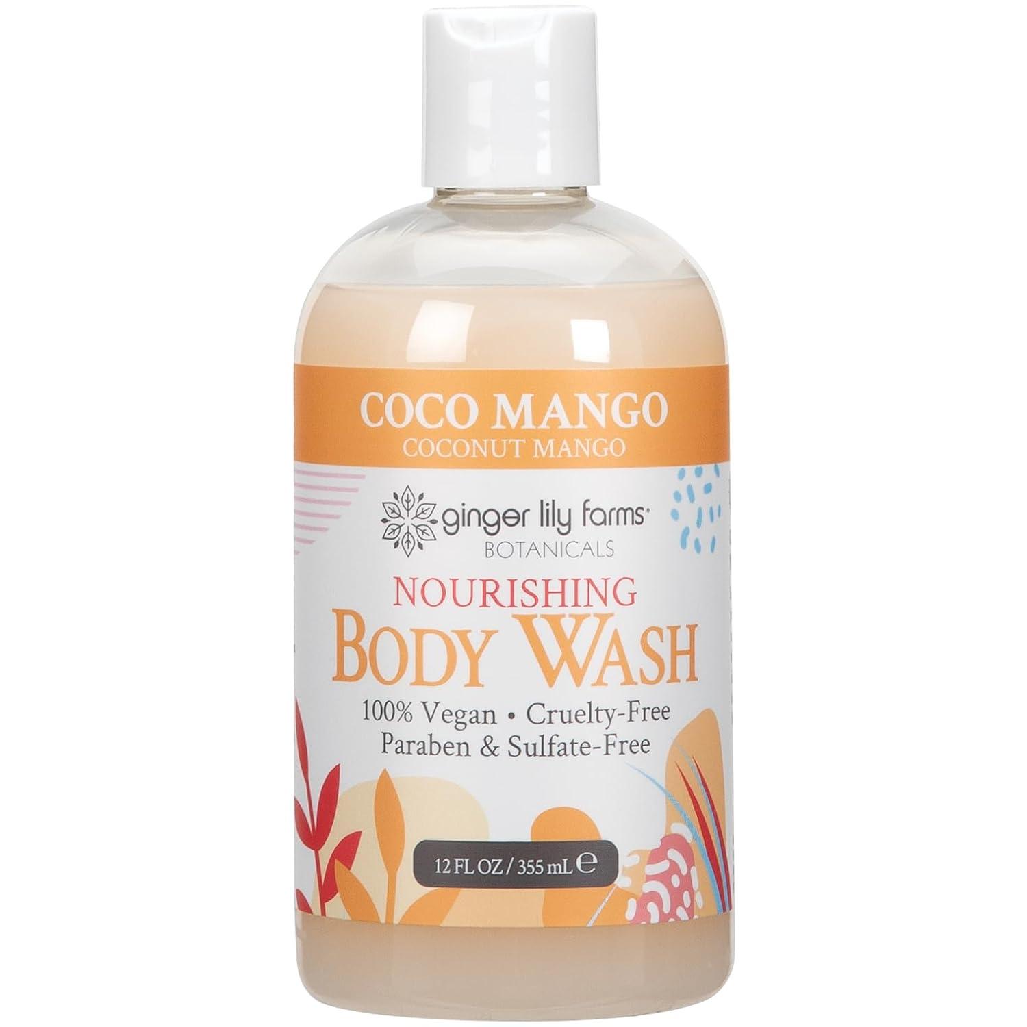 imageGinger Lily Farms Botanicals Nourishing Body Wash Eucalyptus Tranquility 100 Vegan amp CrueltyFree 1 Gallon Pack of 4Coco Mango