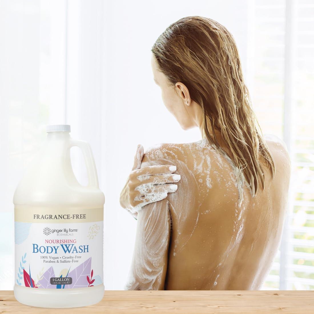 imageGinger Lily Farms Botanicals Nourishing Body Wash Eucalyptus Tranquility 100 Vegan amp CrueltyFree 1 Gallon Pack of 4Fragrance Free