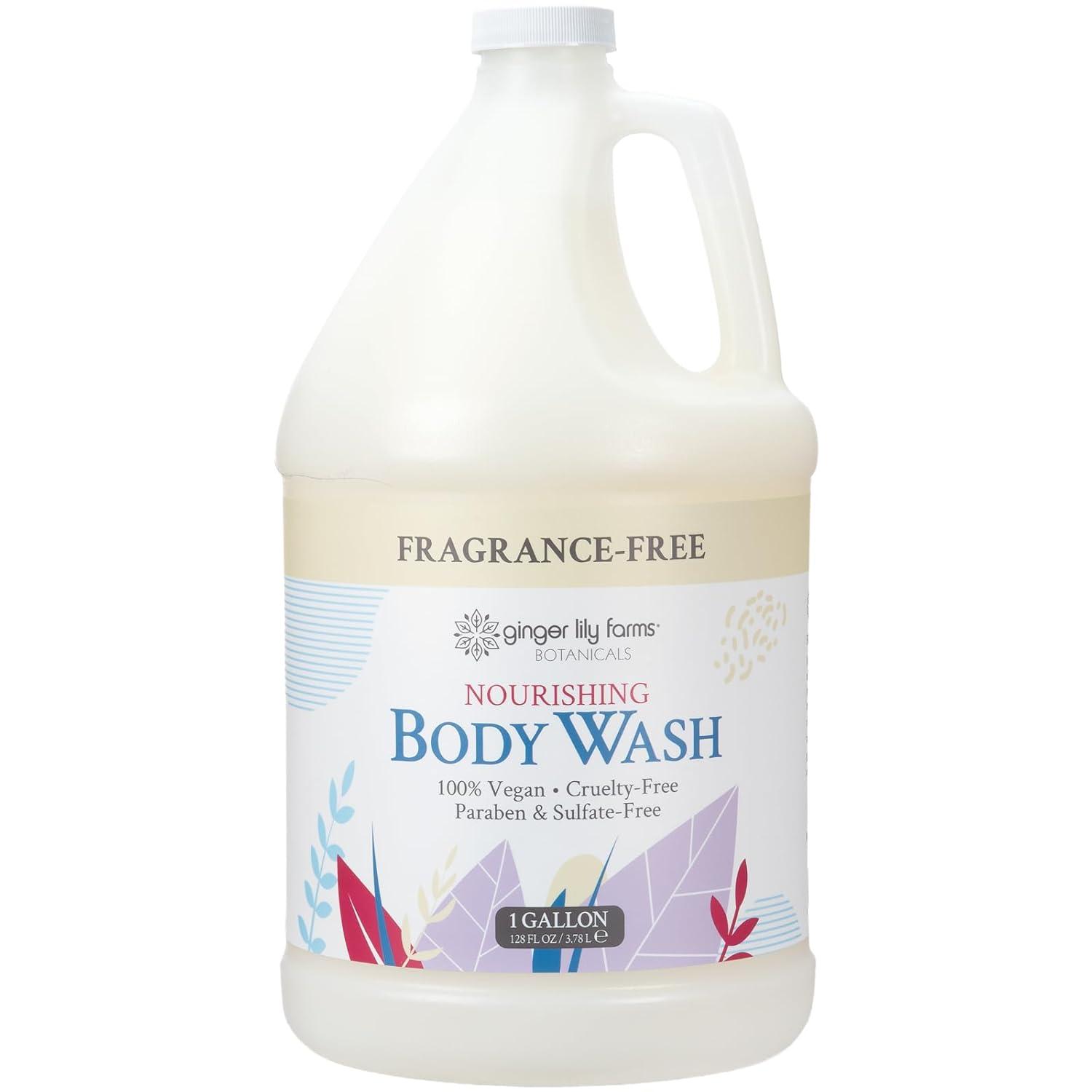 imageGinger Lily Farms Botanicals Nourishing Body Wash Eucalyptus Tranquility 100 Vegan amp CrueltyFree 1 Gallon Pack of 4Fragrance Free