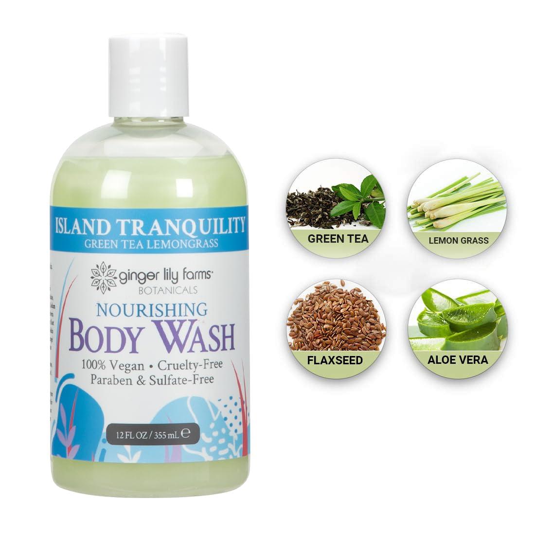 imageGinger Lily Farms Botanicals Nourishing Body Wash Eucalyptus Tranquility 100 Vegan amp CrueltyFree 1 Gallon Pack of 4Island Tranquility