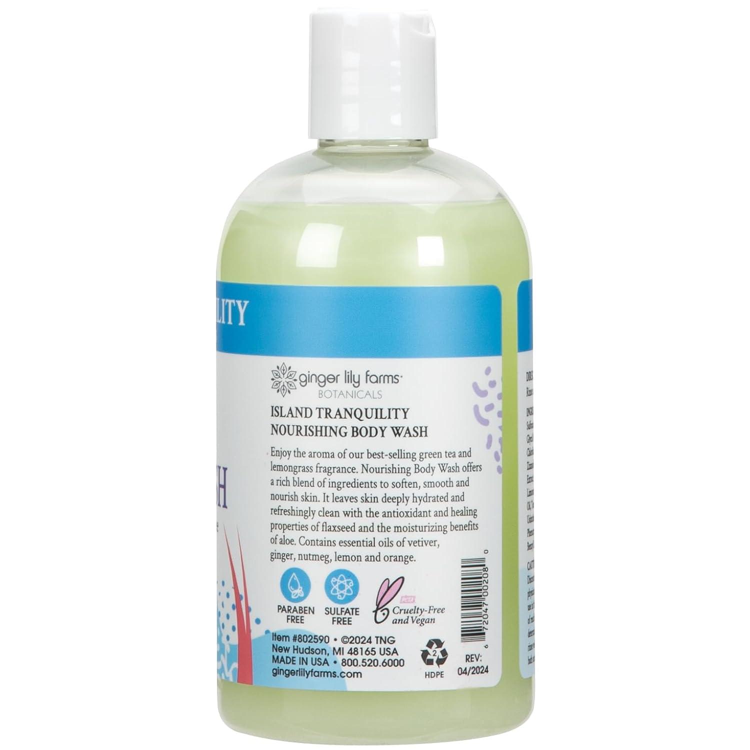 imageGinger Lily Farms Botanicals Nourishing Body Wash Eucalyptus Tranquility 100 Vegan amp CrueltyFree 1 Gallon Pack of 4Island Tranquility