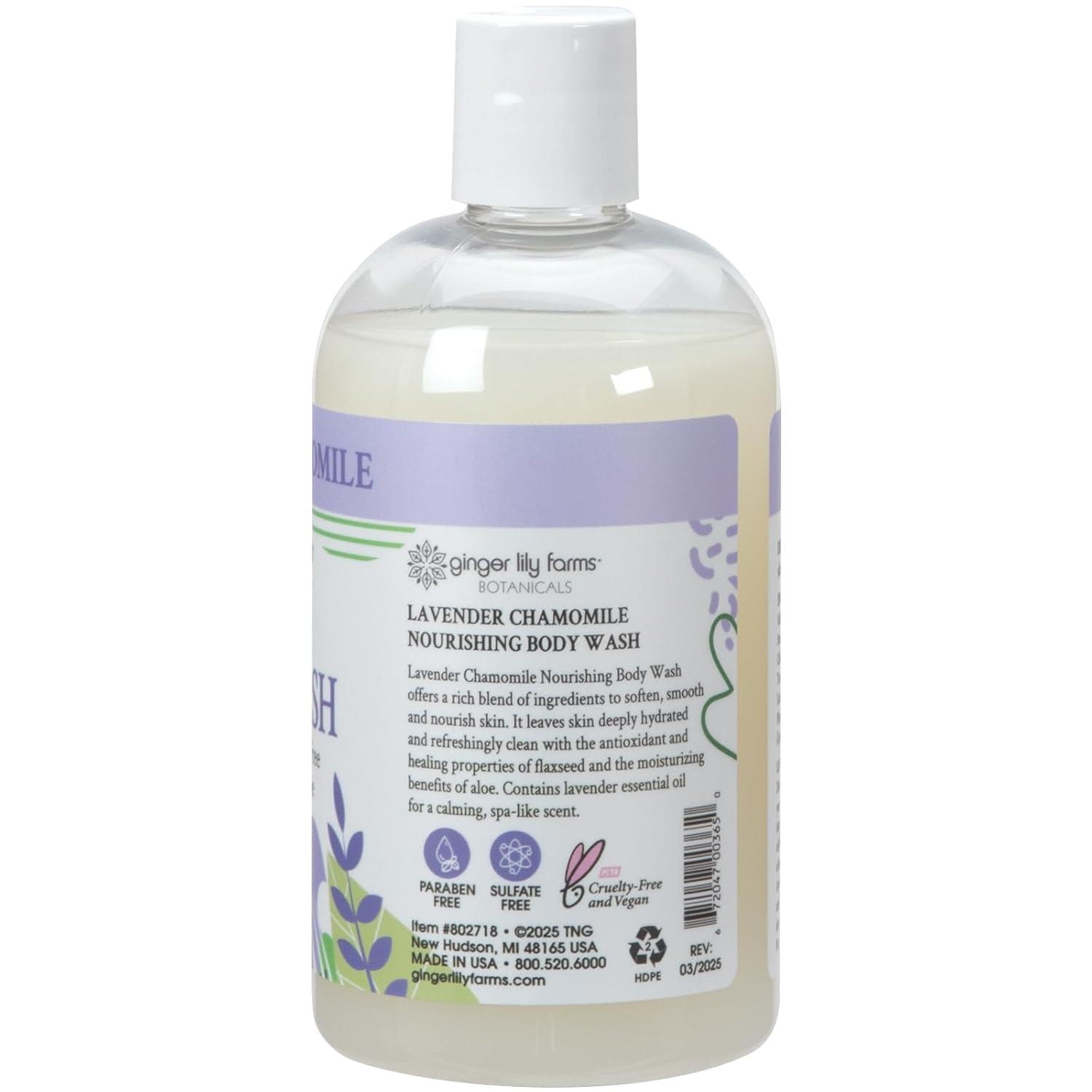 imageGinger Lily Farms Botanicals Nourishing Body Wash Eucalyptus Tranquility 100 Vegan amp CrueltyFree 1 Gallon Pack of 4Lavender Chamomile