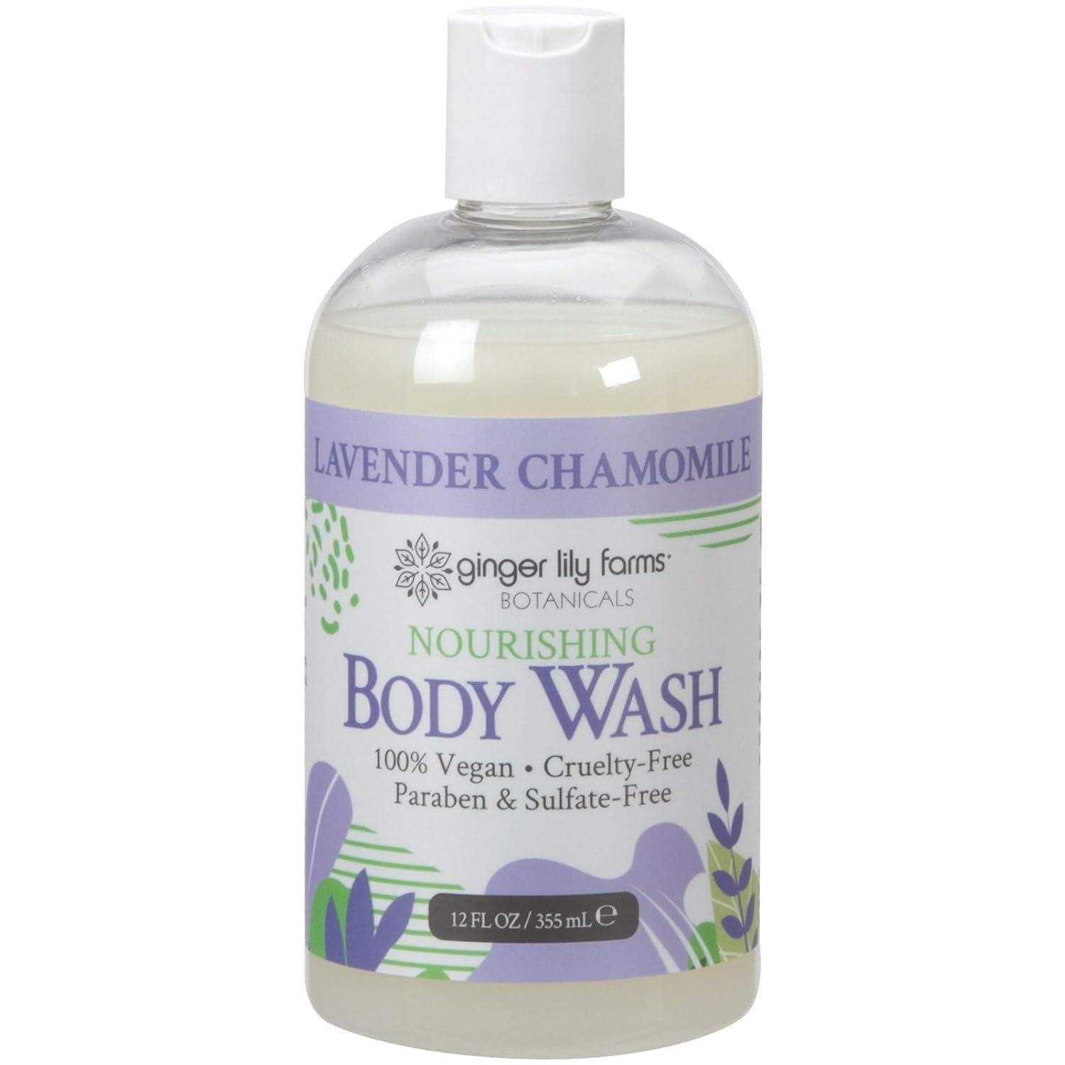 imageGinger Lily Farms Botanicals Nourishing Body Wash Eucalyptus Tranquility 100 Vegan amp CrueltyFree 1 Gallon Pack of 4Lavender Chamomile