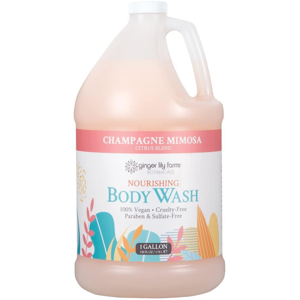 imageGinger Lily Farms Botanicals Nourishing Body Wash Eucalyptus Tranquility 100 Vegan amp CrueltyFree 1 Gallon Pack of 4Champagne Mimosa