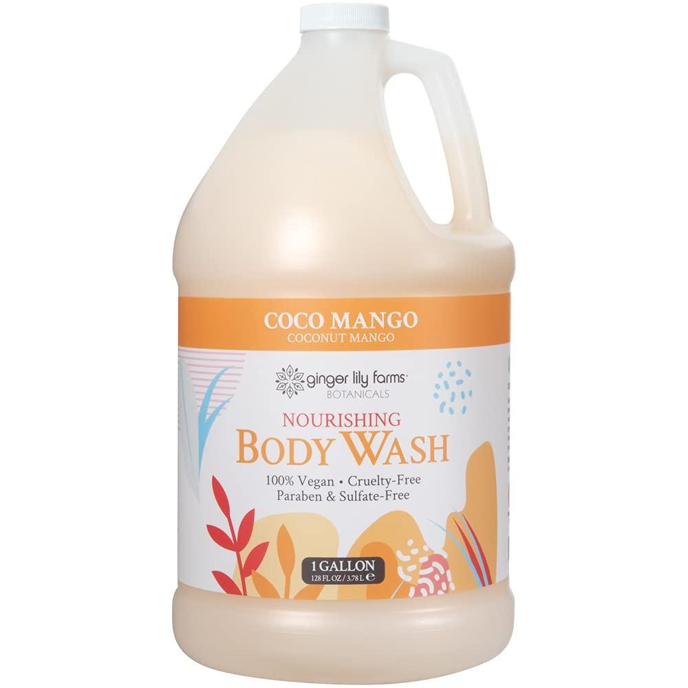 imageGinger Lily Farms Botanicals Nourishing Body Wash Eucalyptus Tranquility 100 Vegan amp CrueltyFree 1 Gallon Pack of 4Coco Mango