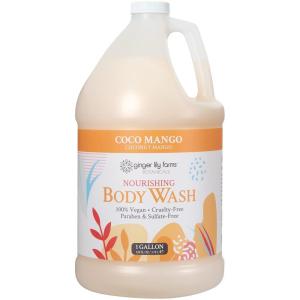 Ginger Lily Farms Botanicals Nourishing Body Wash, Eucalyptus Tranquility, 100% Vegan & Cruelty-Free, 1 Gallon (Pack of 4)(Coco Mango)