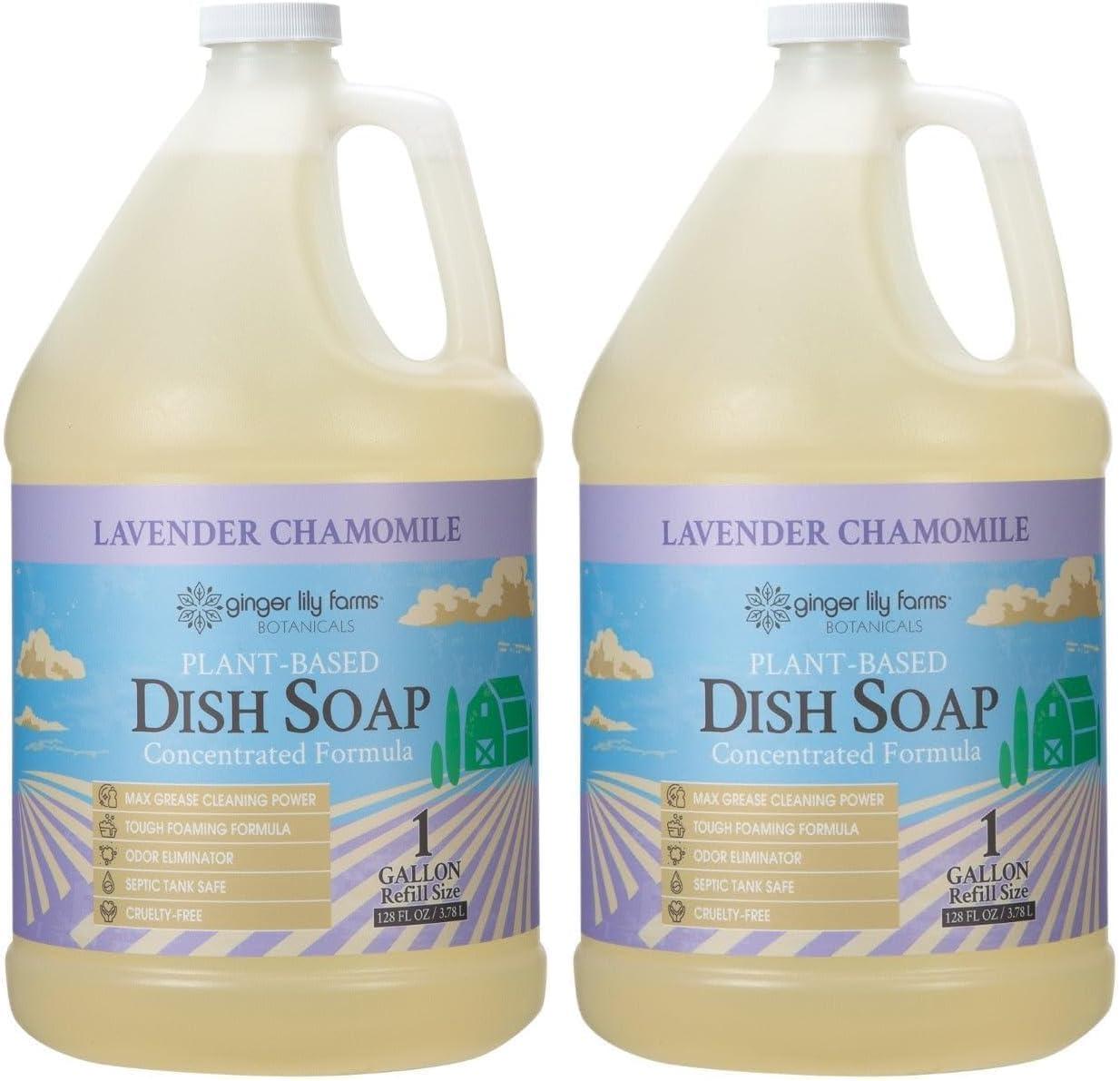 imageGinger Lily Farms Botanicals PlantBased Liquid Dish Soap Concentrated Formula with Max Grease Cleaning Power CrueltyFree FragranceFree 24 Fl OzLavender Chamomile