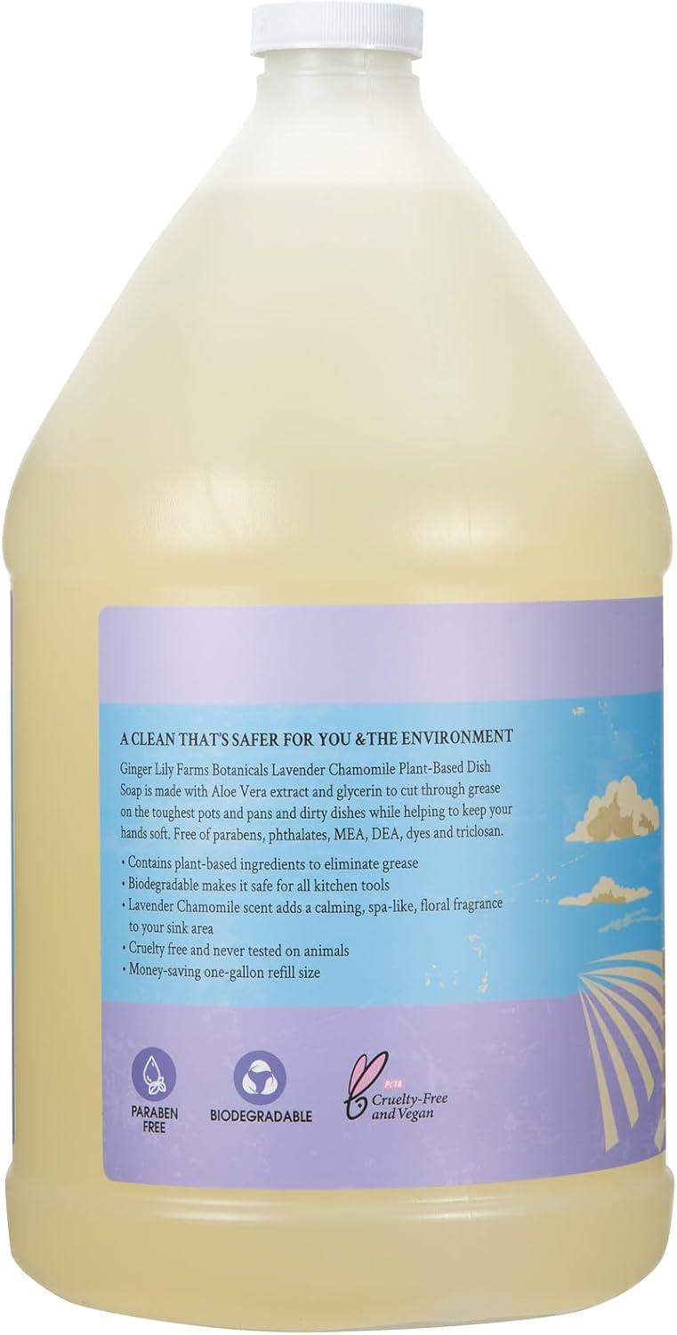 imageGinger Lily Farms Botanicals PlantBased Liquid Dish Soap Concentrated Formula with Max Grease Cleaning Power CrueltyFree FragranceFree 24 Fl OzLavender Chamomile
