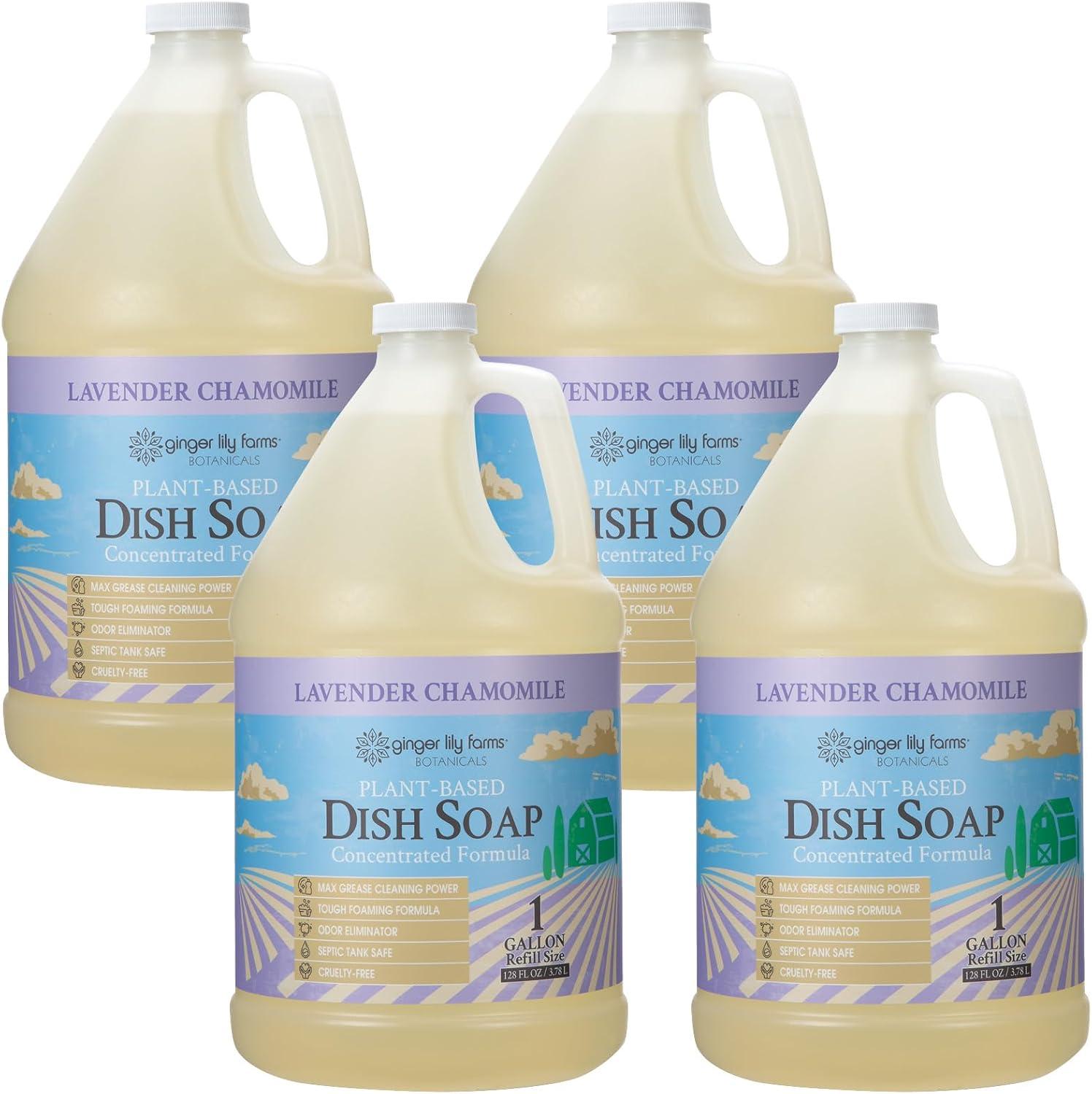 imageGinger Lily Farms Botanicals PlantBased Liquid Dish Soap Concentrated Formula with Max Grease Cleaning Power CrueltyFree FragranceFree 24 Fl OzLavender Chamomile
