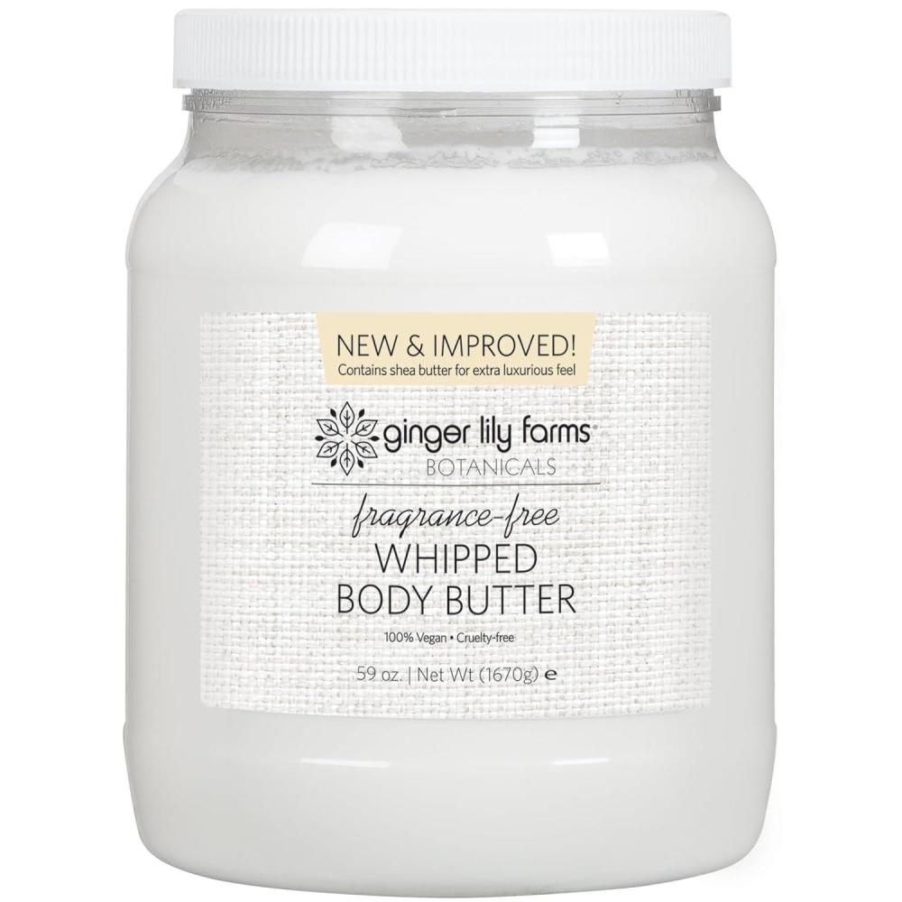 imageGinger Lily Farms Botanicals Whipped Body Butter for Dry Skin UltraHydrating 100 Vegan amp CrueltyFree FragranceFree 59 OuncesFragrance Free