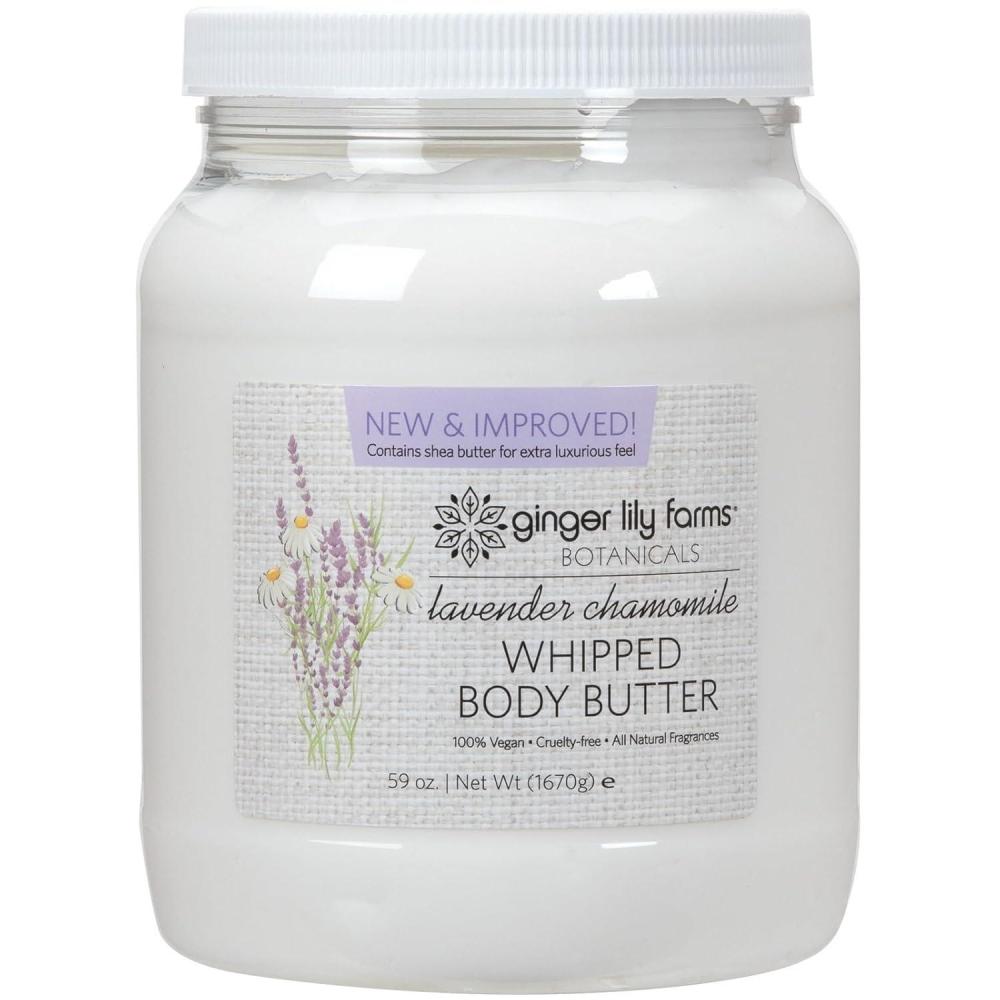 imageGinger Lily Farms Botanicals Whipped Body Butter for Dry Skin UltraHydrating 100 Vegan amp CrueltyFree FragranceFree 59 OuncesLavender Chamomile