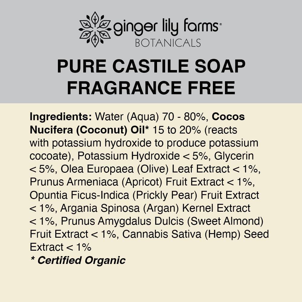 imageGinger Lily Farms Botanicals Pure Castile Liquid Soap Refill FragranceFree 1 Gallon AllPurpose Cleaner for Body Face Hair Dishes Laundry amp Pets NonGMO 100 Vegan amp CrueltyFreeFragrance Free