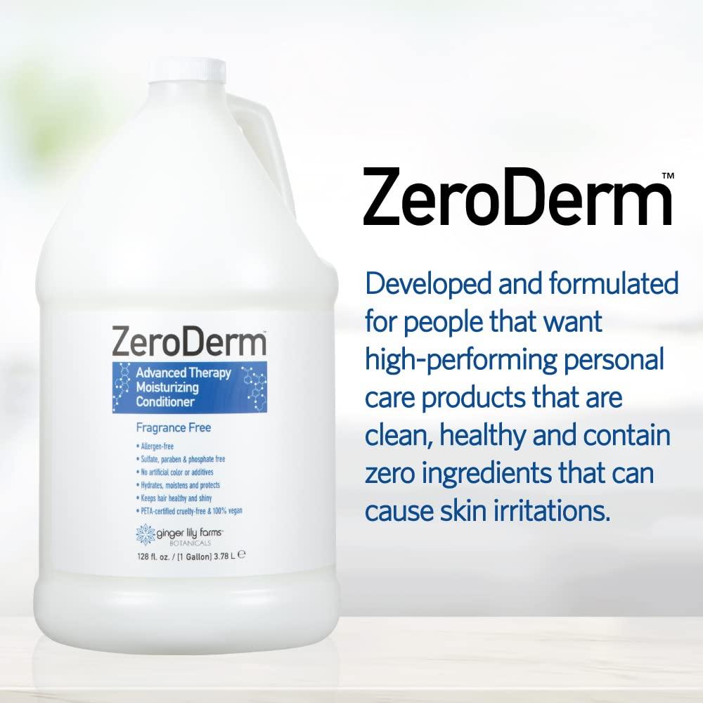 imageGinger Lily Farms Botanicals ZeroDerm Advanced Therapy Moisturizing Conditioner for All Hair Types 100 Vegan CrueltyFree Fragrance Free 1 Gallon Refill Pack of White Unscented 4 Count Pack of 4128 Fl Oz Pack of 4