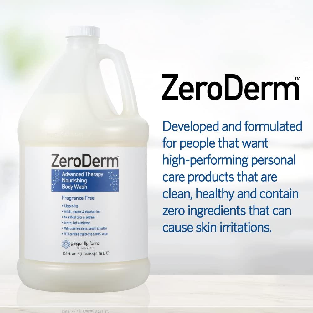 imageGinger Lily Farms Botanicals ZeroDerm Advanced Therapy Nourishing Body Wash 100 Vegan amp CrueltyFree Fragrance Free 1 Gallon Refill Pack of 4128 Fl Oz Pack of 4