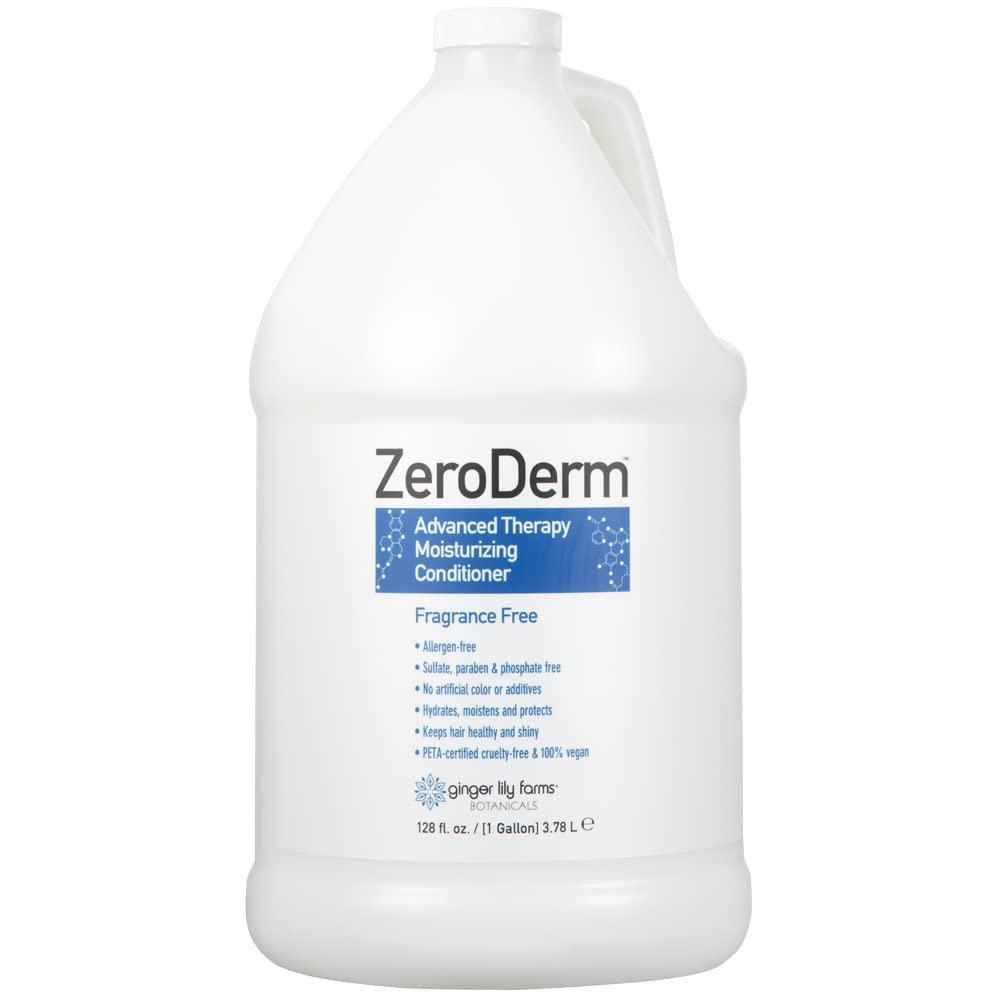 imageGinger Lily Farms Botanicals ZeroDerm Advanced Therapy Moisturizing Conditioner for All Hair Types 100 Vegan CrueltyFree Fragrance Free 1 Gallon Refill Pack of White Unscented 4 Count Pack of 4128 Fl Oz Pack of 1