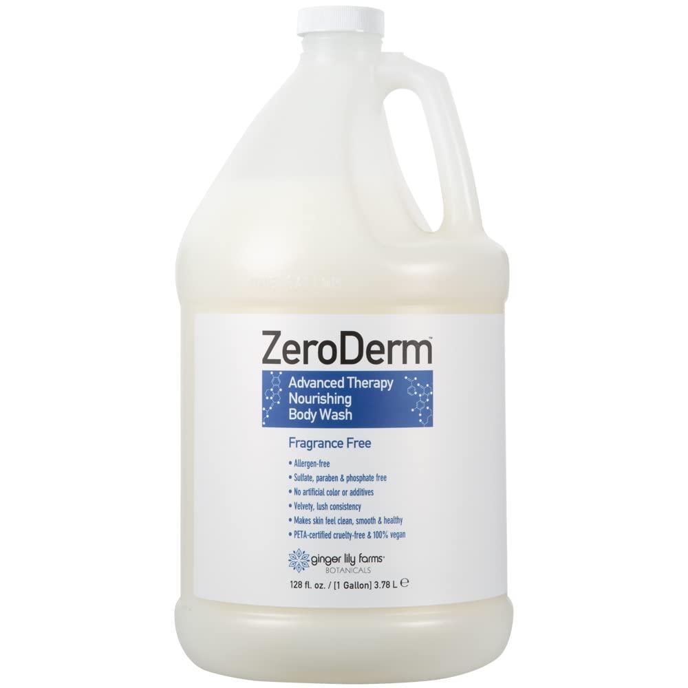 imageGinger Lily Farms Botanicals ZeroDerm Advanced Therapy Nourishing Body Wash 100 Vegan amp CrueltyFree Fragrance Free 1 Gallon Refill Pack of 4128 Fl Oz Pack of 1