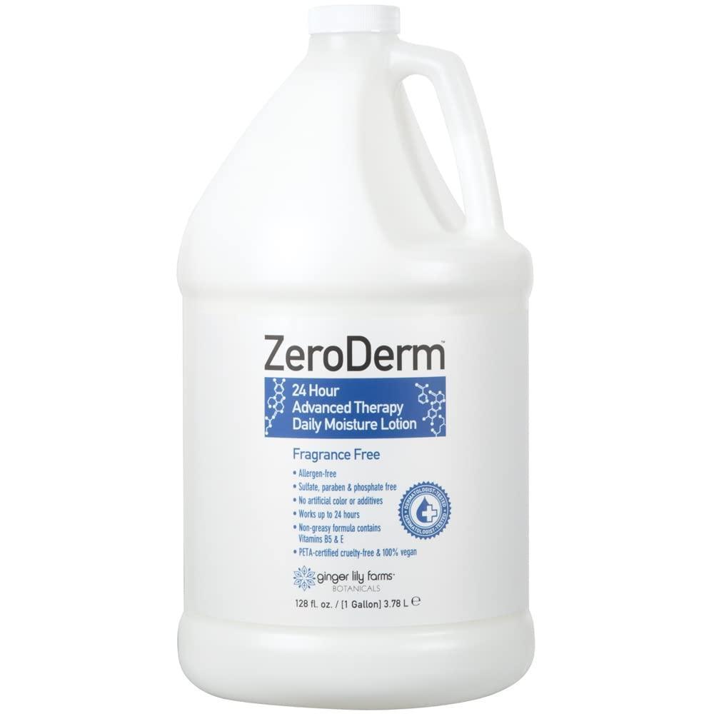 imageGinger Lily Farms Botanicals ZeroDerm 24 Hour Advanced Therapy Daily Moisture Lotion AllergenFree 100 Vegan amp CrueltyFree Fragrance Free 1 Gallon 128 fl oz Refill128 Fl Oz Pack of 1