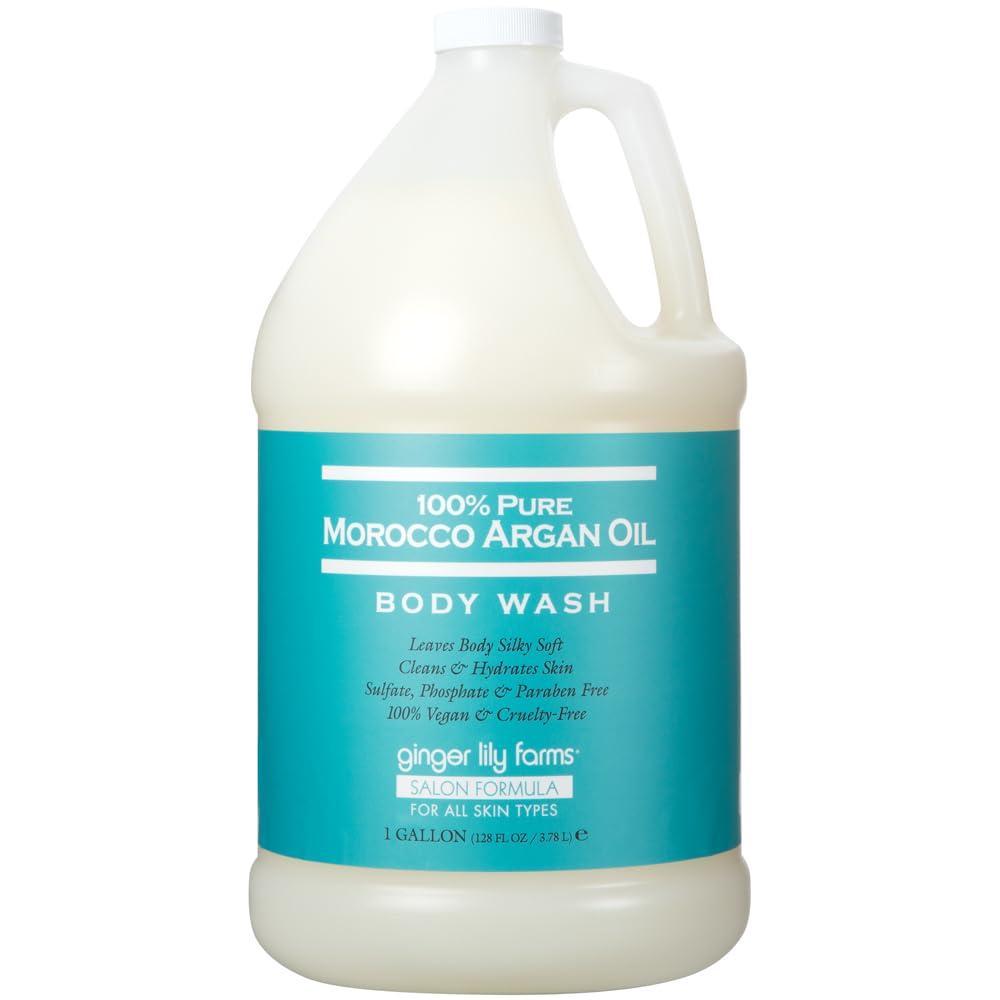 imageGinger Lily Farms Salon Formula 100 Pure Morocco Argan Oil Body Wash for All Skin Types 100 Vegan amp CrueltyFree 1 Gallon Refill Pack of 4128 Fl Oz Pack of 1