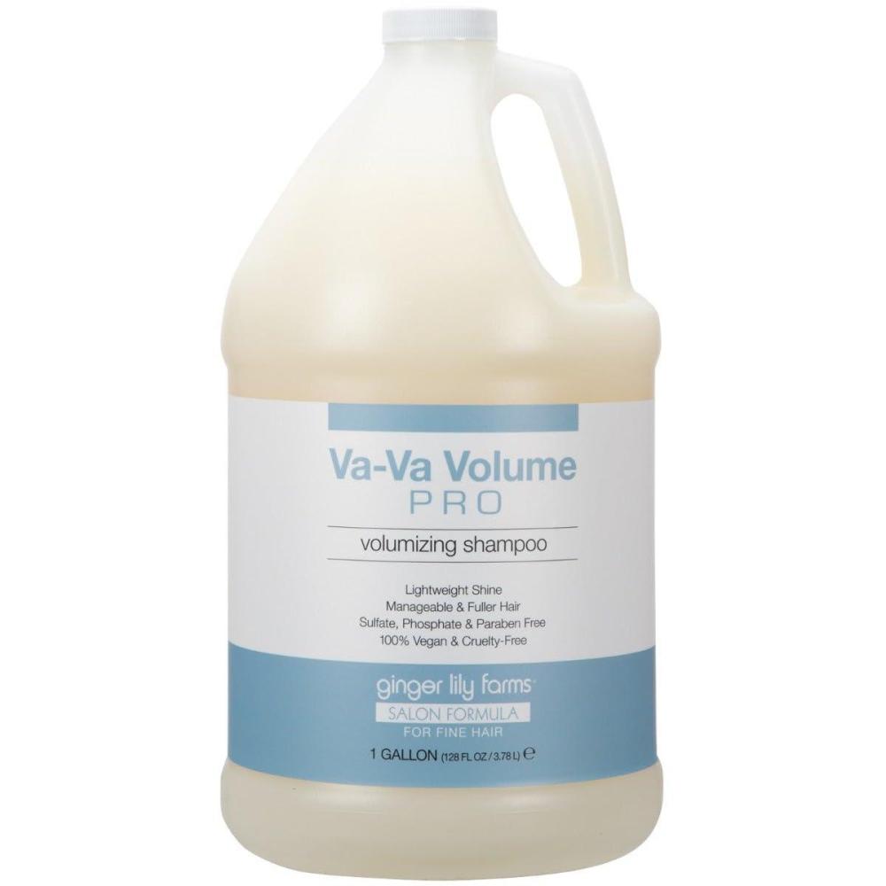 imageGinger Lily Farms Salon Formula VaVa Volume Pro Volumizing Shampoo for Fine Hair 100 Vegan amp CrueltyFree 1 Gallon 128 fl oz Refill