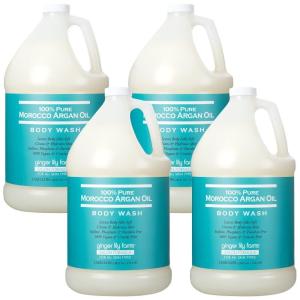 Ginger Lily Farms Salon Formula 100% Pure Morocco Argan Oil Body Wash for All Skin Types, 100% Vegan & Cruelty-Free, 1 Gallon Refill (Pack of 4)(128 Fl Oz (Pack of 4))