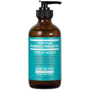 Ginger Lily Farms Salon Formula 100% Pure Morocco Argan Oil Treatment for All Hair Types, 100% Vegan & Cruelty-Free, 8 fl. oz.