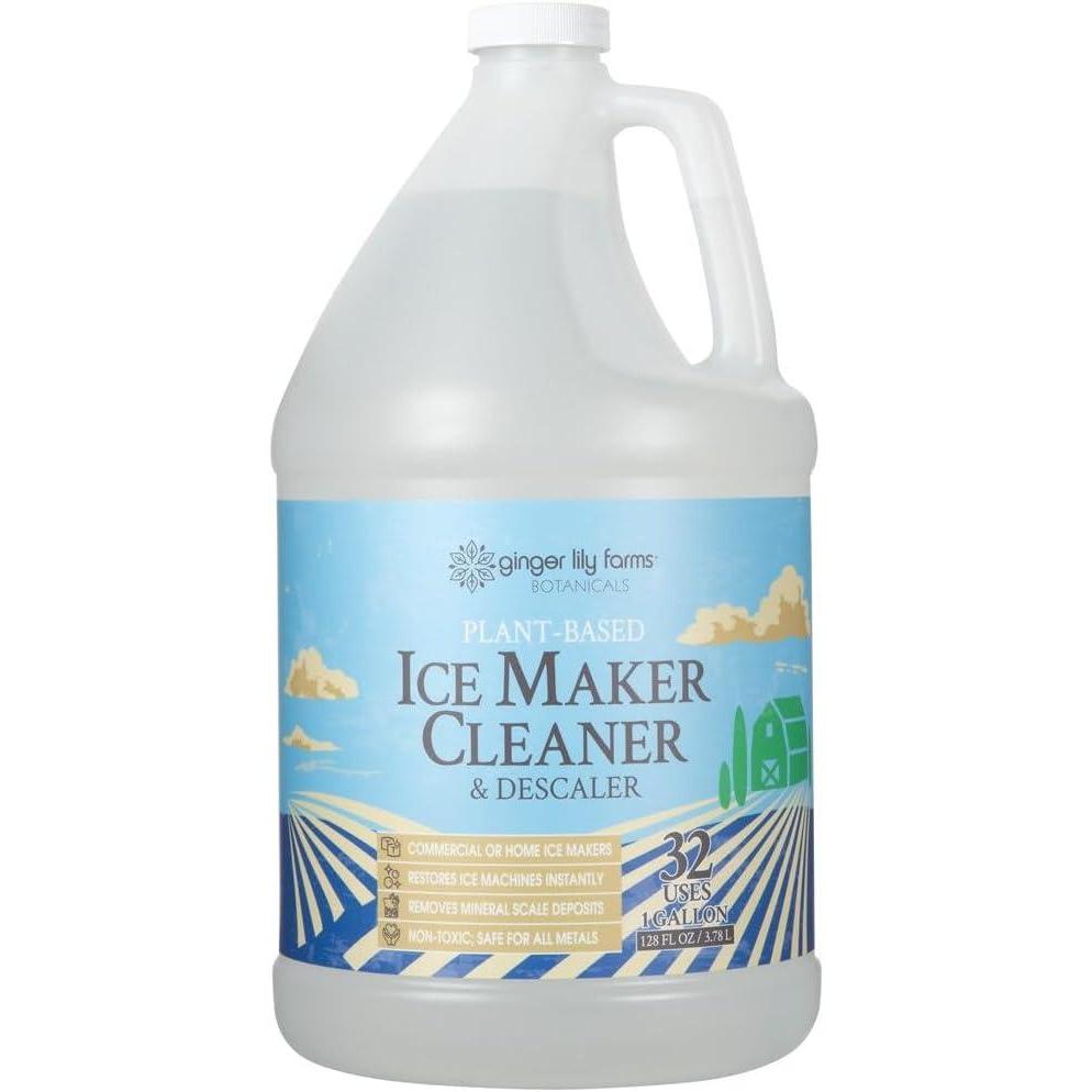 imageGinger Lily Farms Botanicals PlantBased Ice Maker Cleaner amp Descaler for All Ice Machines 32 Uses Safe for All Metals 1 Gallon 128 fl oz