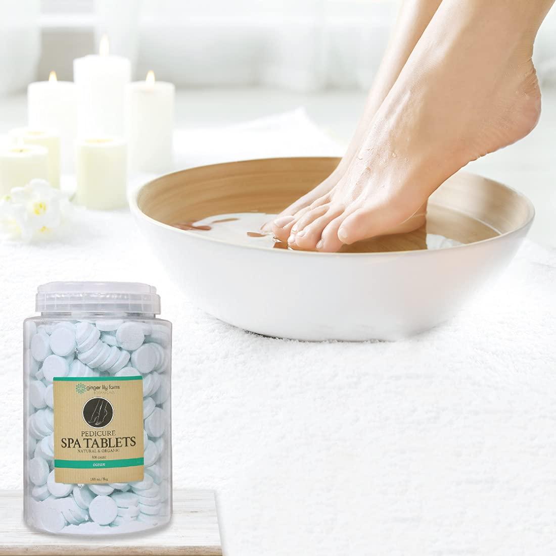 imageGinger Lily Farms Botanicals Pedicure Spa Tablets Natural amp Organic Replenishes Moisture Softens amp Conditions Skin Ocean Scent 105 Ounces 500CountOcean