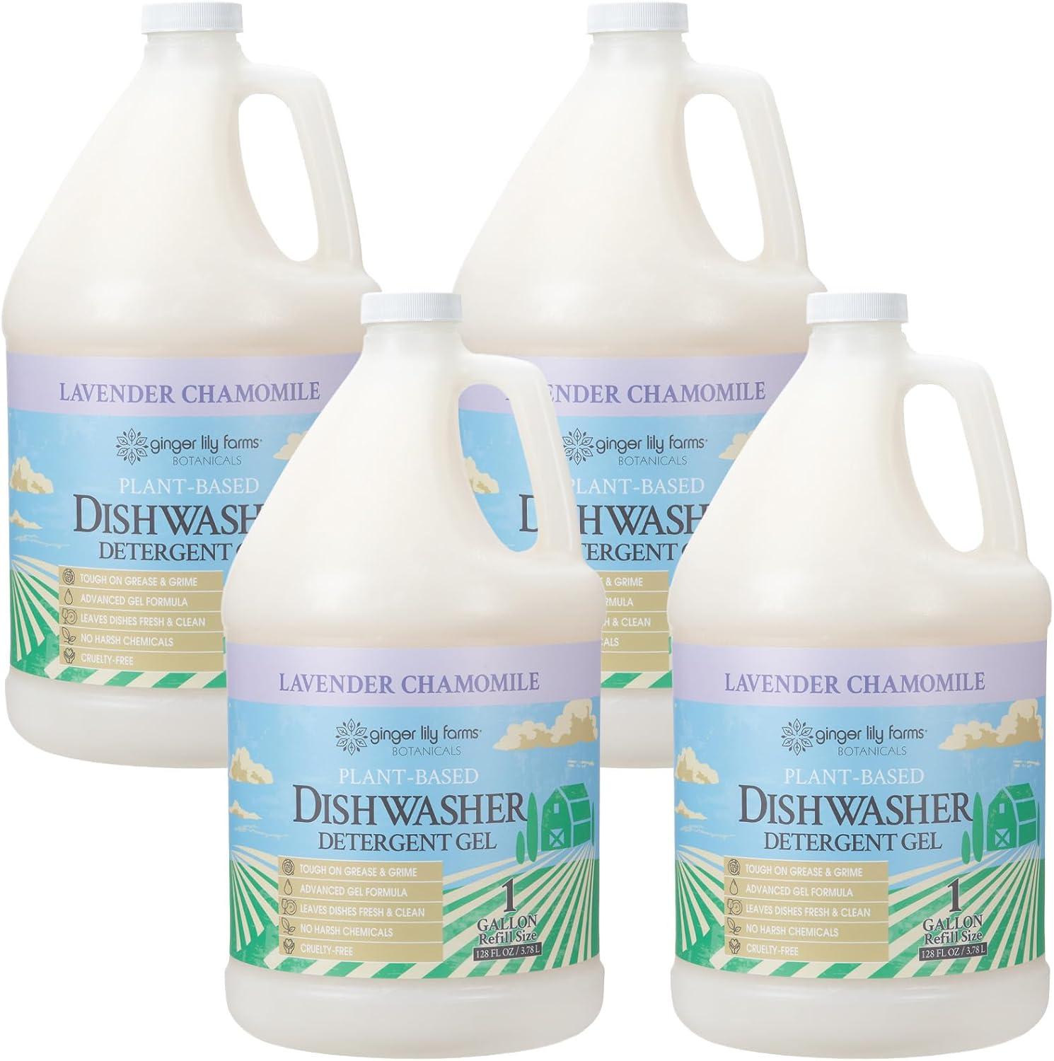 imageGinger Lily Farms Botanicals PlantBased Dishwasher Detergent Gel 100 Vegan amp CrueltyFree FragranceFree 1 Gallon 128 Fl Oz RefillLavender Chamomile
