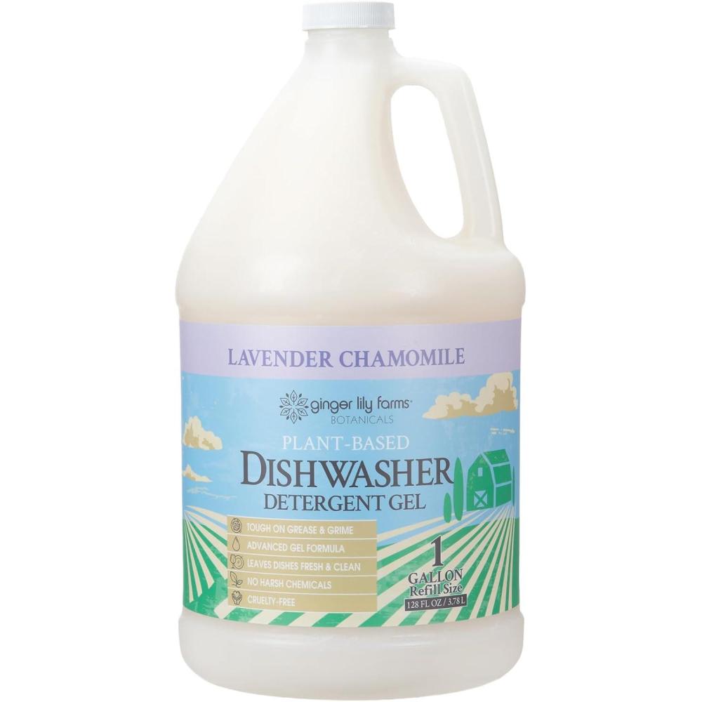 imageGinger Lily Farms Botanicals PlantBased Dishwasher Detergent Gel 100 Vegan amp CrueltyFree FragranceFree 1 Gallon 128 Fl Oz RefillLavender Chamomile