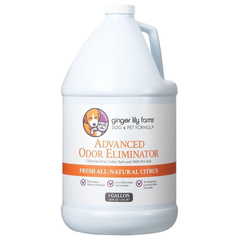 imageGinger Lily Farms Dog amp Pet Formula Advanced Odor Eliminator Professional Strength Fresh AllNatural Citrus 1 Gallon Refill 128 fl oz