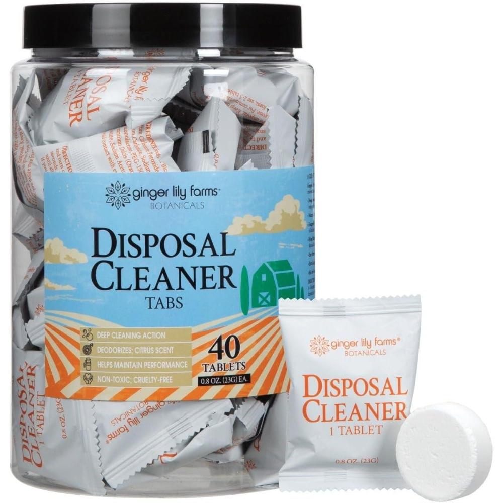imageGinger Lily Farms Botanicals Garbage Disposal Cleaner Tabs Deep Cleaning Tablets for Sink Disposals Removes OdorCausing Residues Citrus Scent 40Count