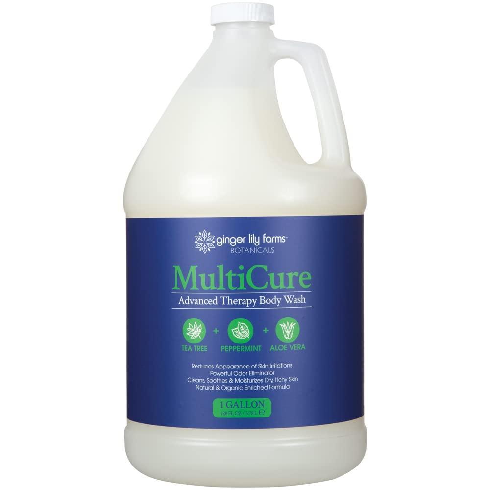 imageGinger Lily Farms Botanicals MultiCure Advanced Therapy Body Wash with Tea Tree Oil Peppermint and Aloe Vera 100 Vegan amp CrueltyFree 1 Gallon 128 fl oz Refill128 Ounce Pack of 1