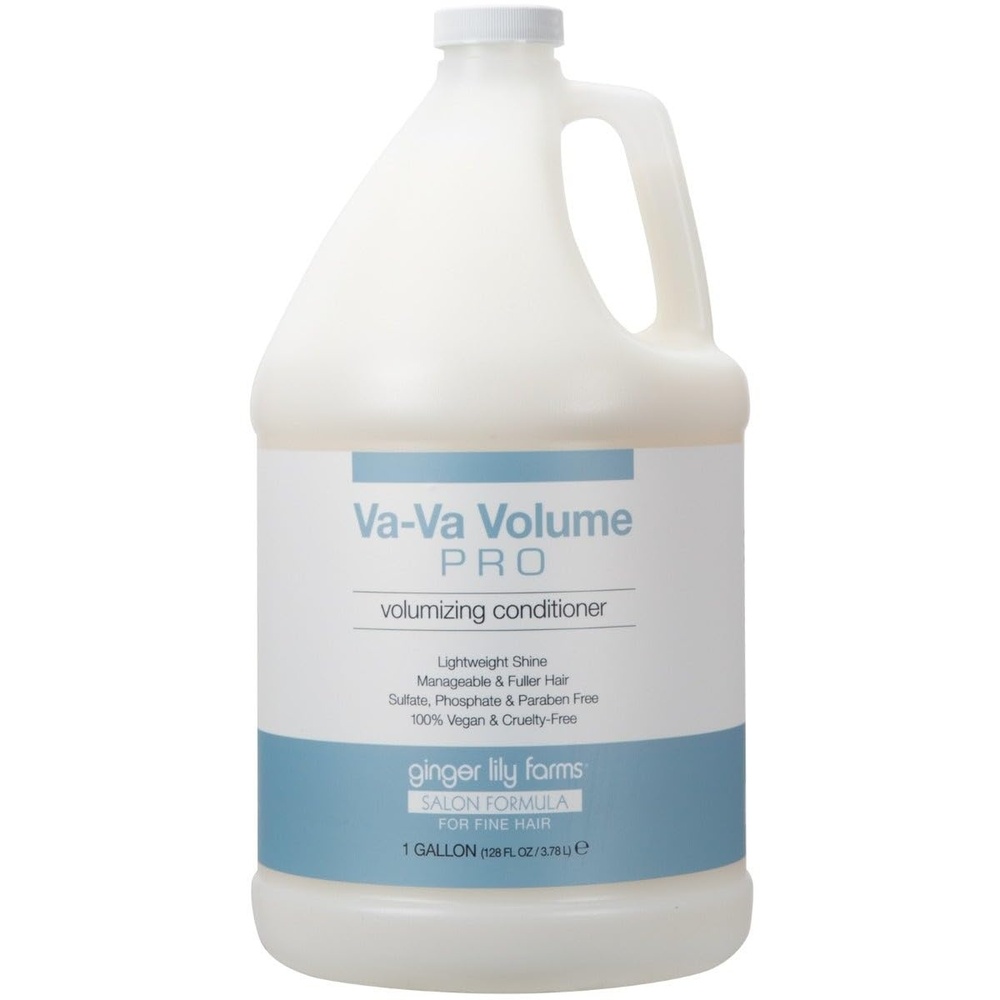 image:imageGinger Lily Farms Salon Formula VaVa Volume Pro Volumizing Conditioner for Fine Hair 100 Vegan amp CrueltyFree 1 Gallon 128 fl oz Refill