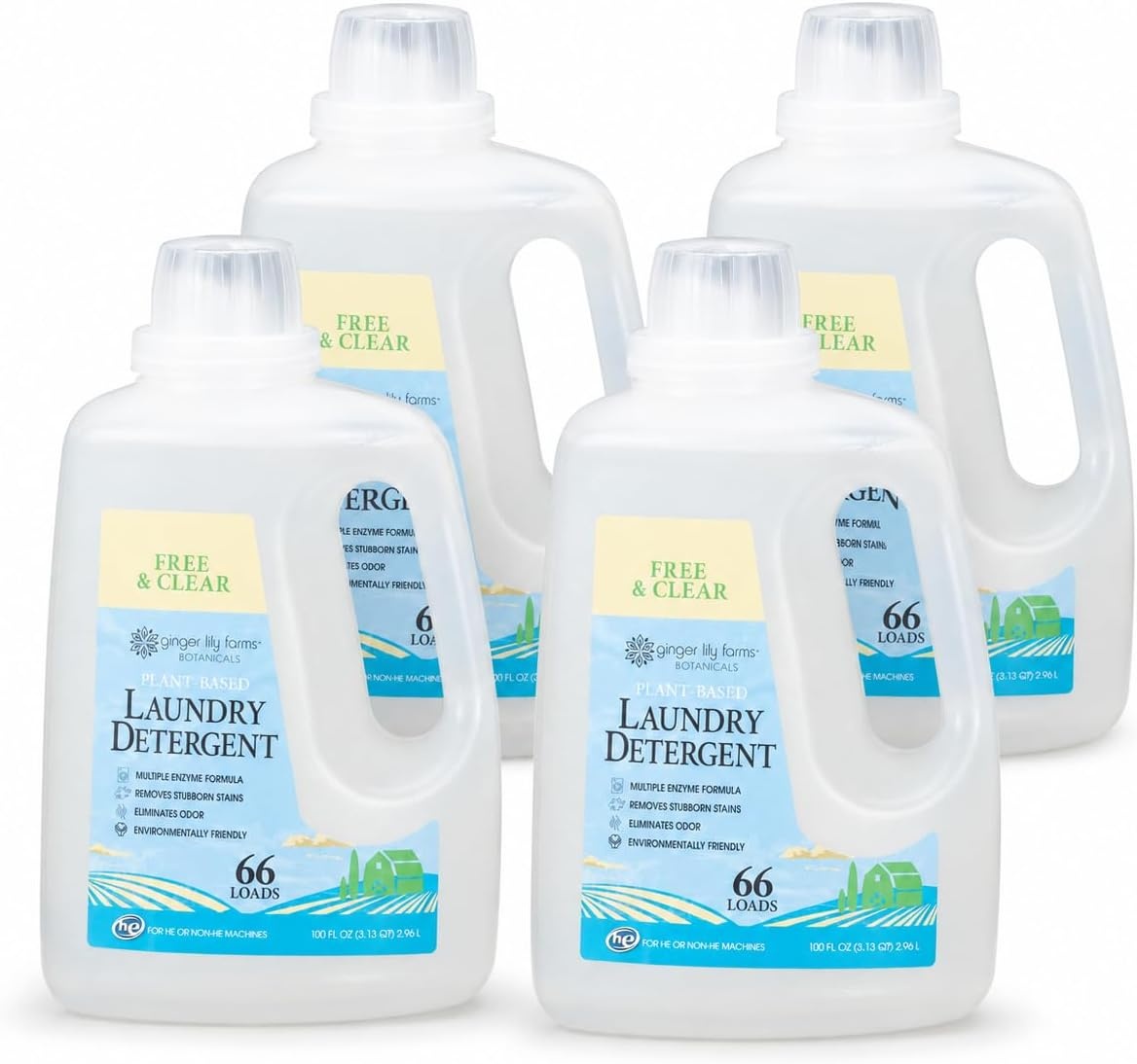 image:imageGinger Lily Farms Botanicals Laundry Detergent 100oz4pk Free amp ClearFree Clear
