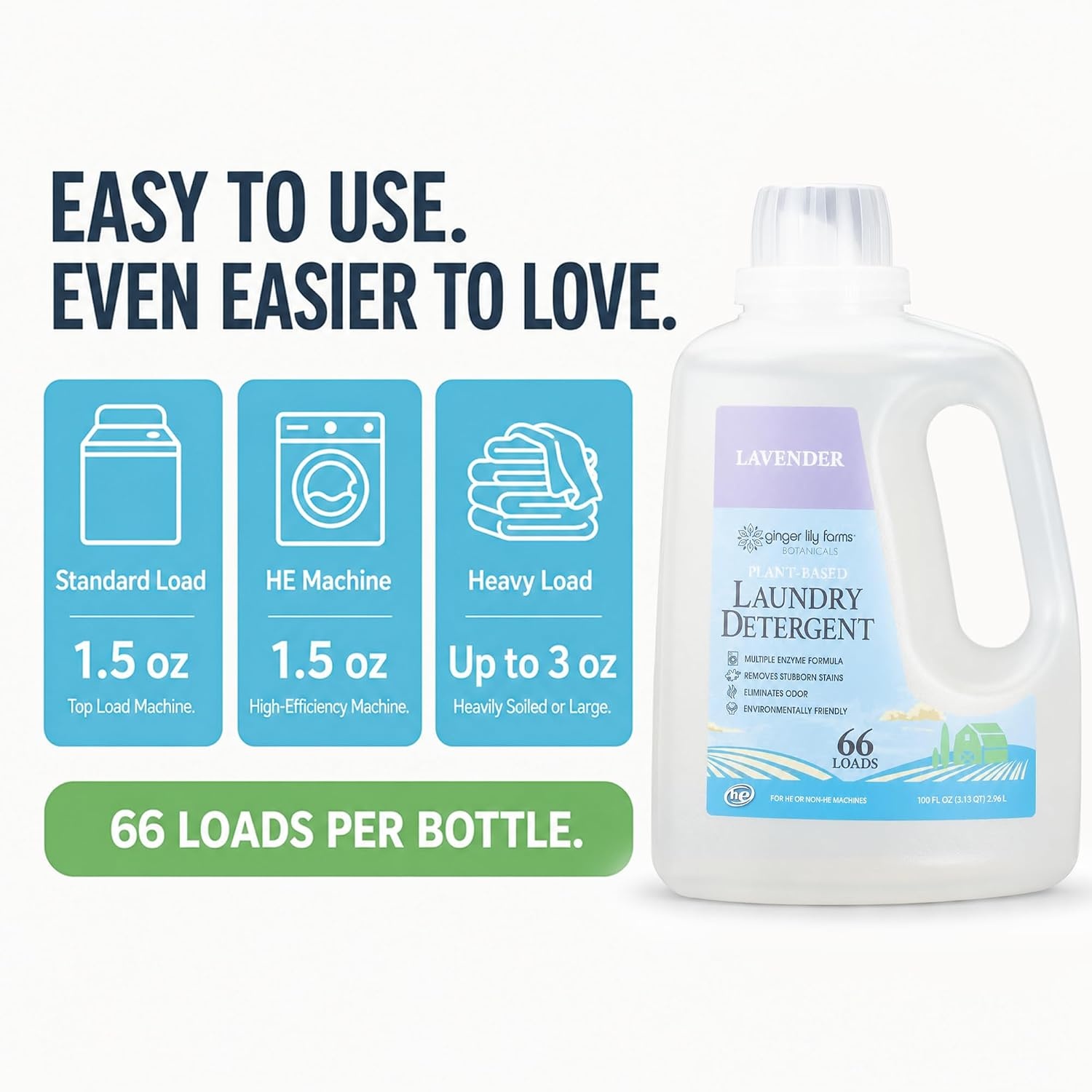 image:imageGinger Lily Farms Botanicals Laundry Detergent 100oz4pk Free amp ClearLavender